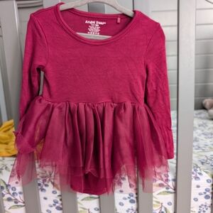 Angel Dear Berry Long Sleeve Tulle Top for Kids